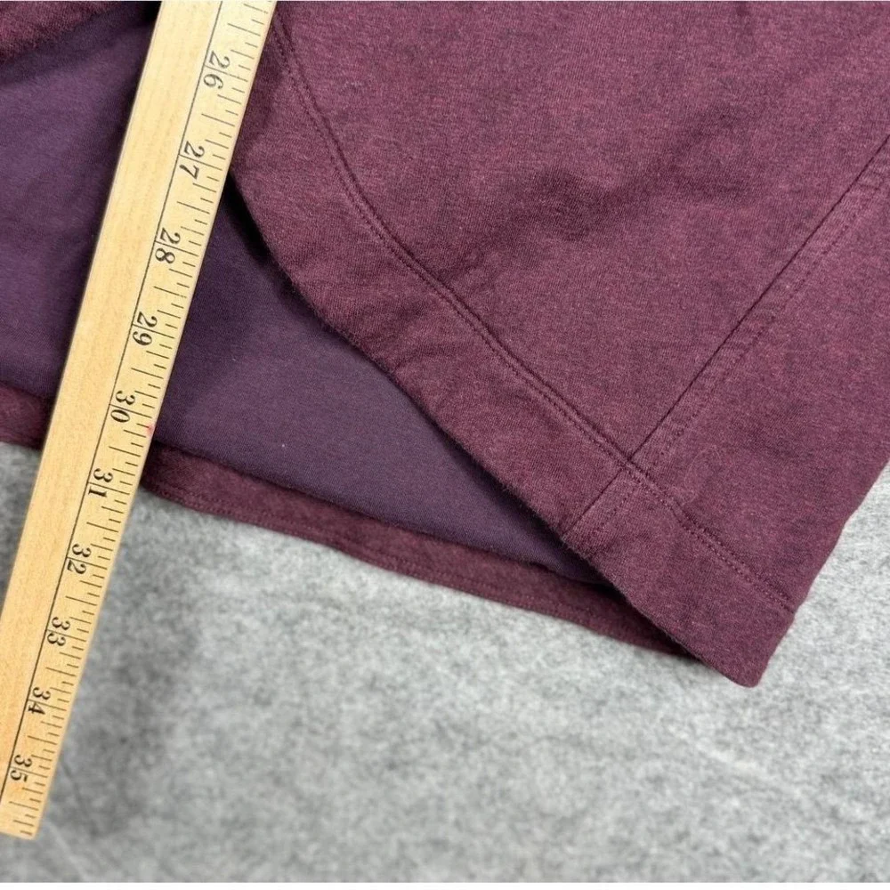 Lululemon Burgundy Heathered Wrap‎ Jacket Funnel Neck Asymmetrical Snap Size 10